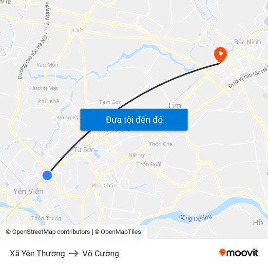 Xã Yên Thường to Võ Cường map