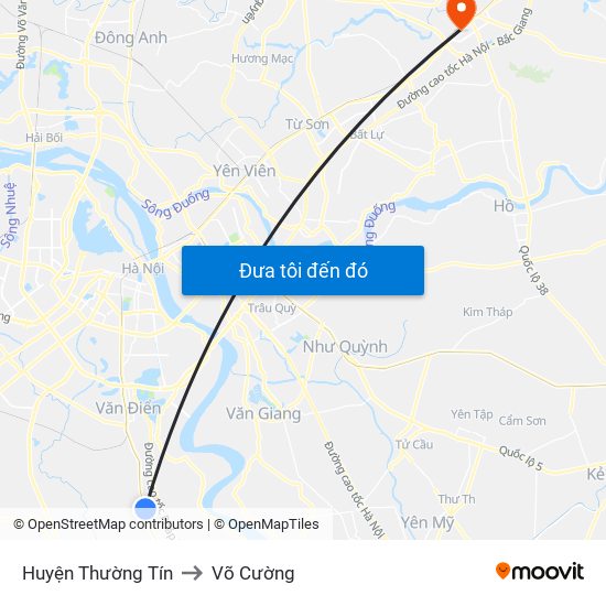 Huyện Thường Tín to Võ Cường map