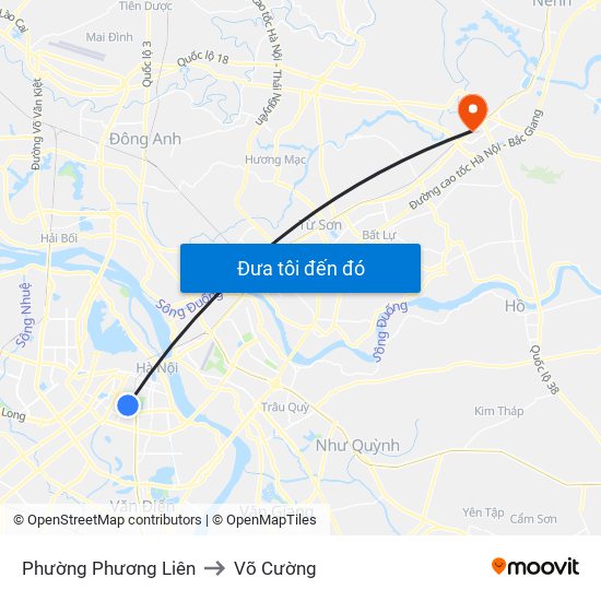 Phường Phương Liên to Võ Cường map