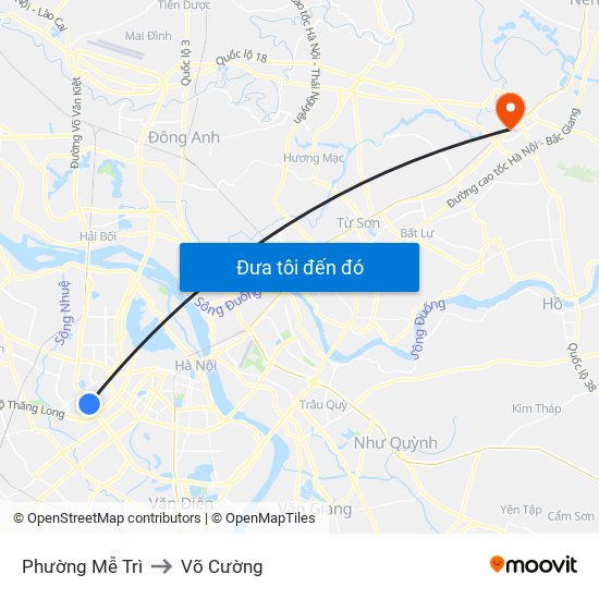 Phường Mễ Trì to Võ Cường map