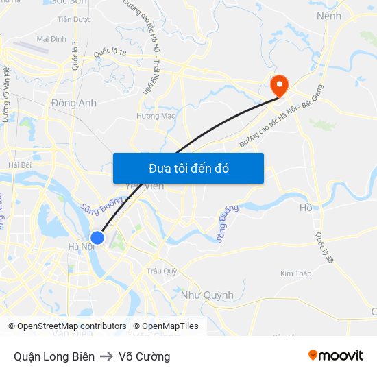 Quận Long Biên to Võ Cường map