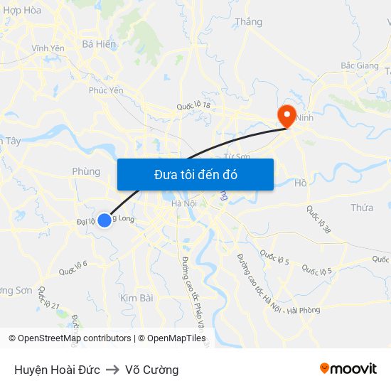 Huyện Hoài Đức to Võ Cường map