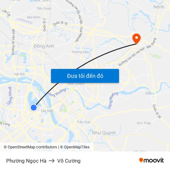 Phường Ngọc Hà to Võ Cường map