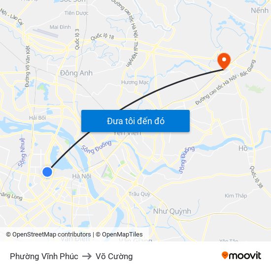 Phường Vĩnh Phúc to Võ Cường map