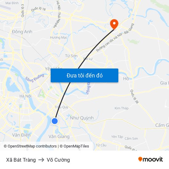 Xã Bát Tràng to Võ Cường map