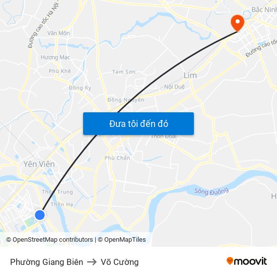 Phường Giang Biên to Võ Cường map