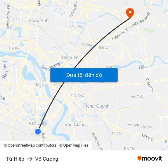 Tứ Hiệp to Võ Cường map