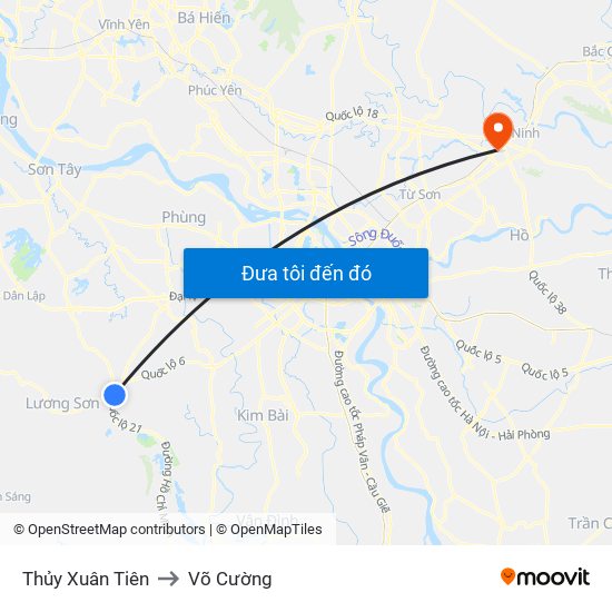 Thủy Xuân Tiên to Võ Cường map