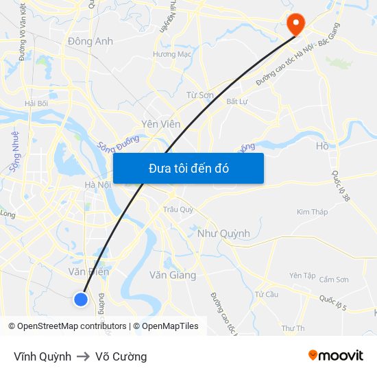 Vĩnh Quỳnh to Võ Cường map