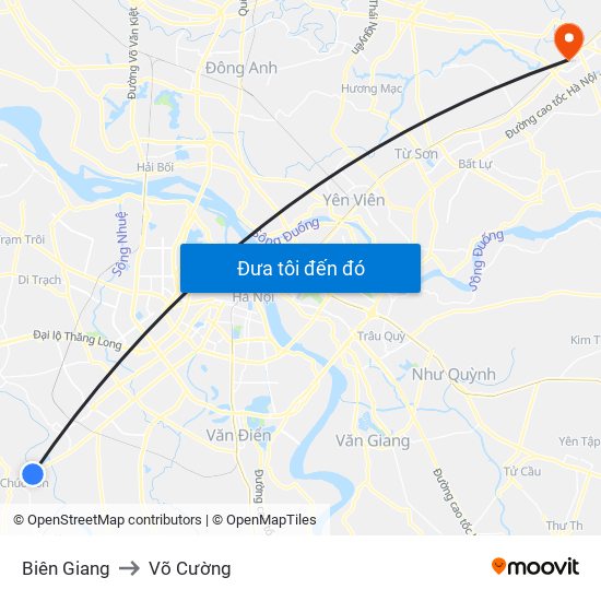 Biên Giang to Võ Cường map