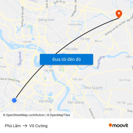 Phú Lãm to Võ Cường map