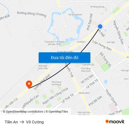 Tiền An to Võ Cường map