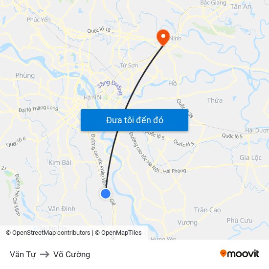 Văn Tự to Võ Cường map