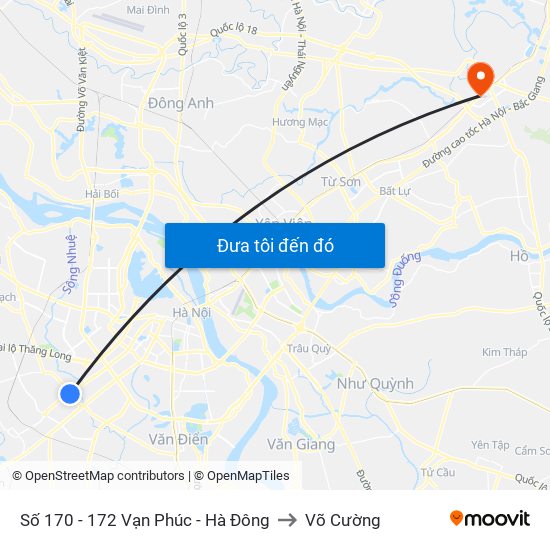 Số 170 - 172 Vạn Phúc - Hà Đông to Võ Cường map