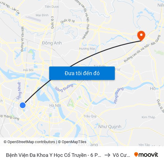 Bệnh Viện Đa Khoa Y Học Cổ Truyền - 6 Phạm Hùng to Võ Cường map