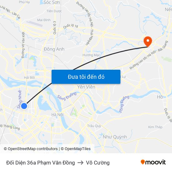 Đối Diện 36a Phạm Văn Đồng to Võ Cường map