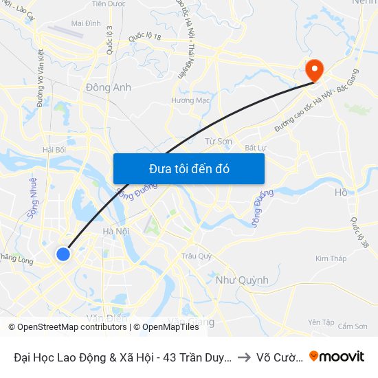 Đại Học Lao Động & Xã Hội - 43 Trần Duy Hưng to Võ Cường map