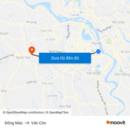 Đống Mác to Vân Côn map