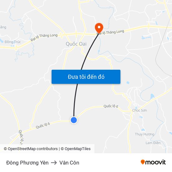 Đông Phương Yên to Vân Côn map