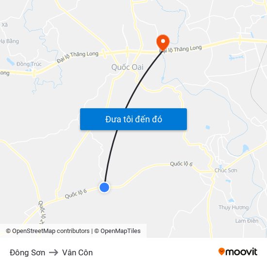 Đông Sơn to Vân Côn map