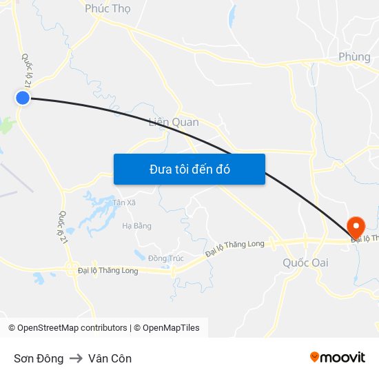 Sơn Đông to Vân Côn map