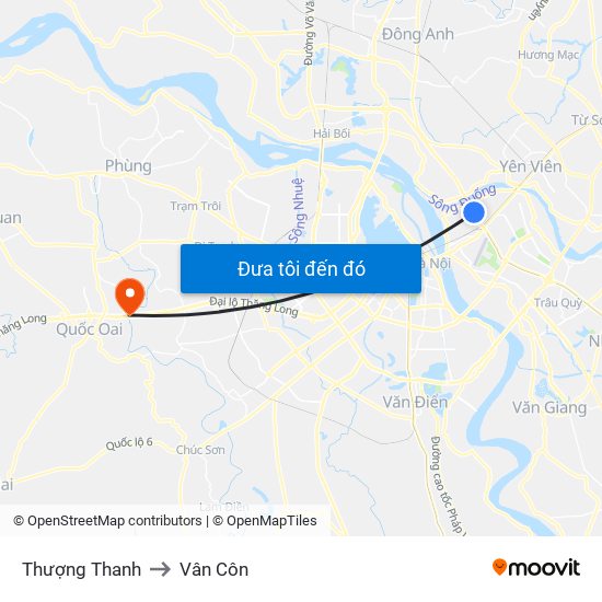 Thượng Thanh to Vân Côn map