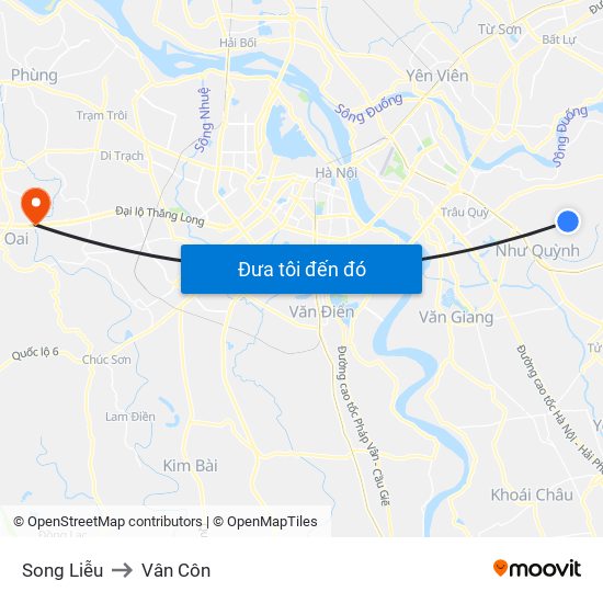 Song Liễu to Vân Côn map