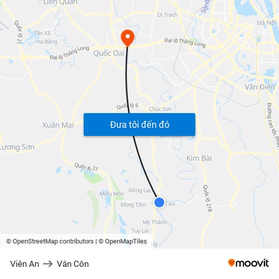 Viên An to Vân Côn map
