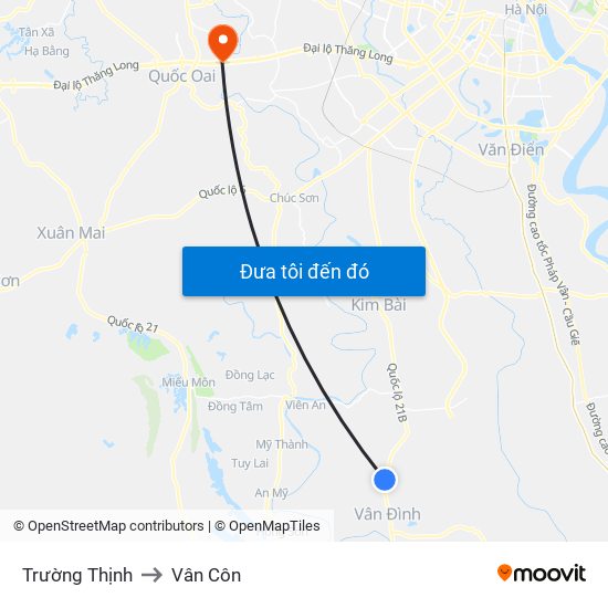 Trường Thịnh to Vân Côn map