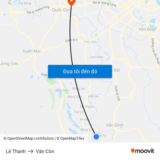 Lê Thanh to Vân Côn map