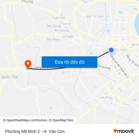 Phường Mỹ Đình 2 to Vân Côn map