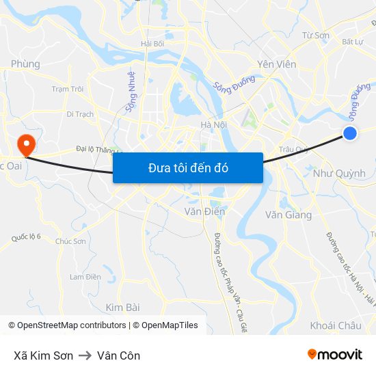 Xã Kim Sơn to Vân Côn map