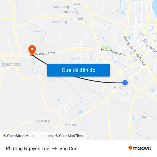 Phường Nguyễn Trãi to Vân Côn map