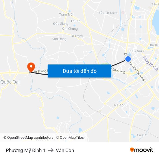 Phường Mỹ Đình 1 to Vân Côn map