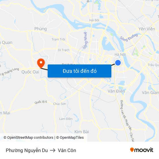 Phường Nguyễn Du to Vân Côn map