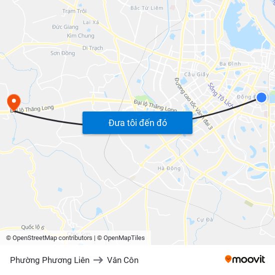 Phường Phương Liên to Vân Côn map