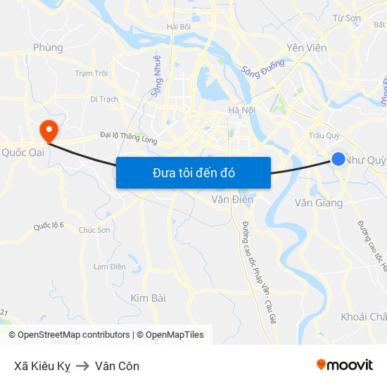 Xã Kiêu Kỵ to Vân Côn map