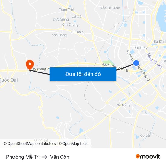 Phường Mễ Trì to Vân Côn map