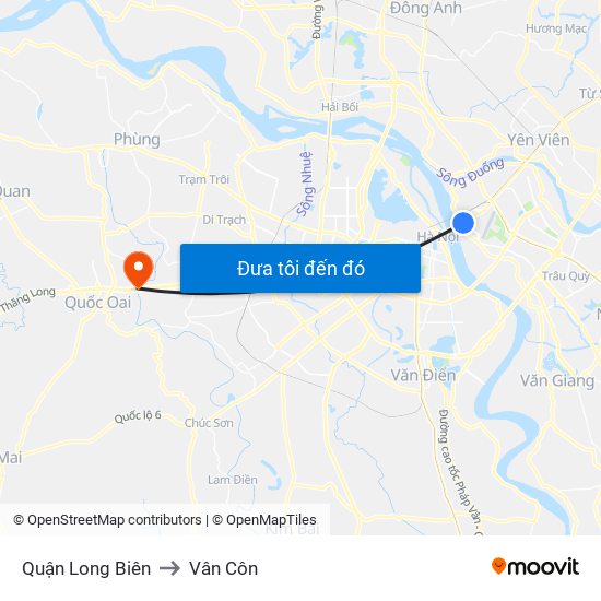 Quận Long Biên to Vân Côn map