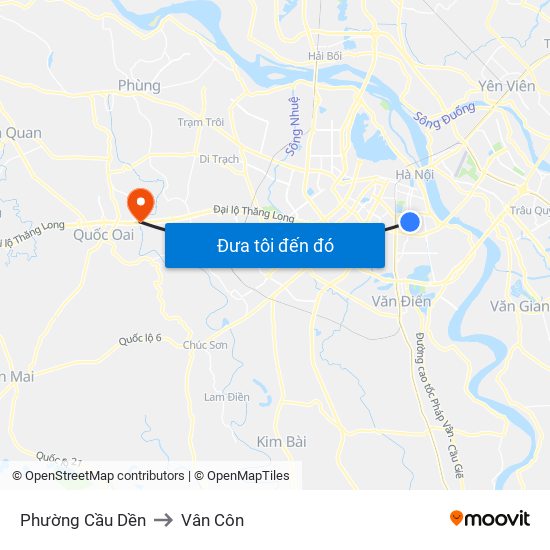 Phường Cầu Dền to Vân Côn map