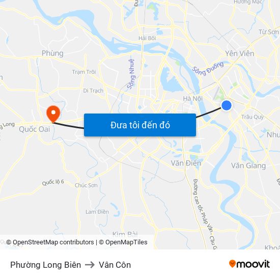 Phường Long Biên to Vân Côn map