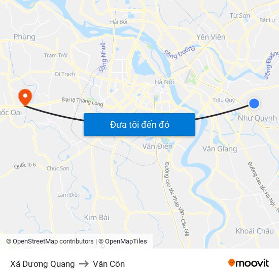 Xã Dương Quang to Vân Côn map