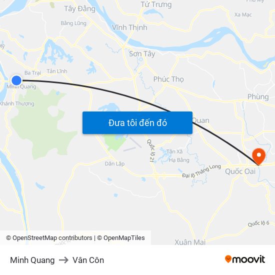 Minh Quang to Vân Côn map