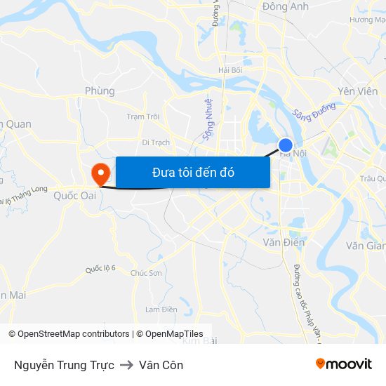 Nguyễn Trung Trực to Vân Côn map