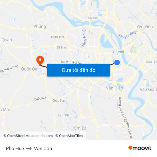 Phố Huế to Vân Côn map