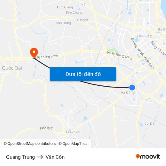 Quang Trung to Vân Côn map