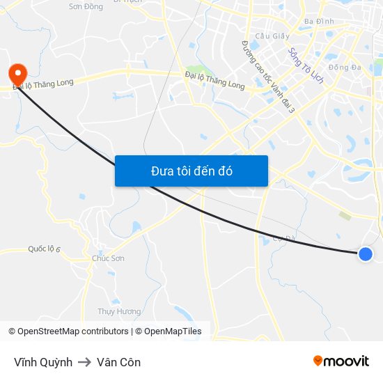Vĩnh Quỳnh to Vân Côn map