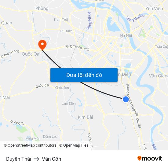 Duyên Thái to Vân Côn map