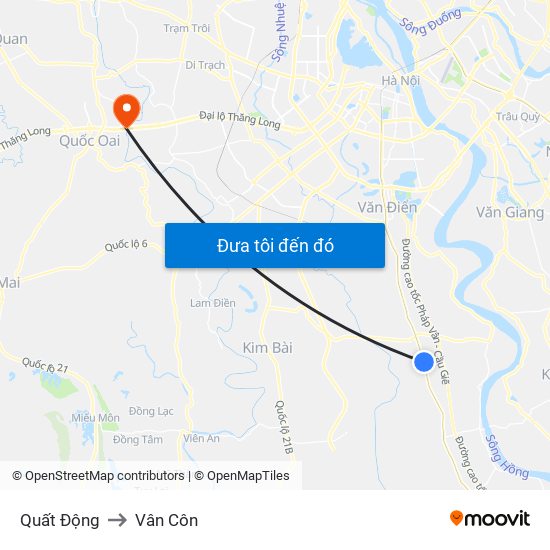 Quất Động to Vân Côn map