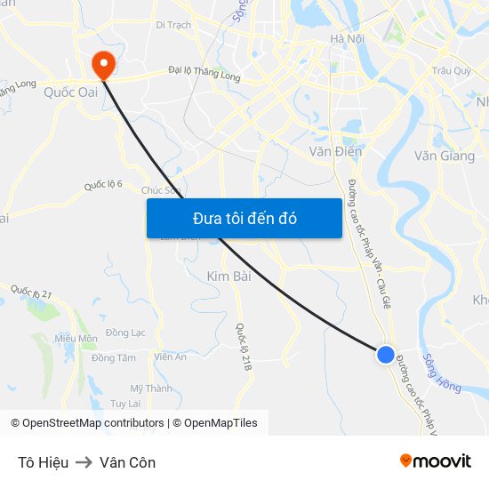 Tô Hiệu to Vân Côn map